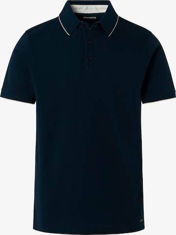 BENVENUTO Polo 'ALFREDO', Model ist 186 cm groß und trägt Größe M in Blau: Vorderseite