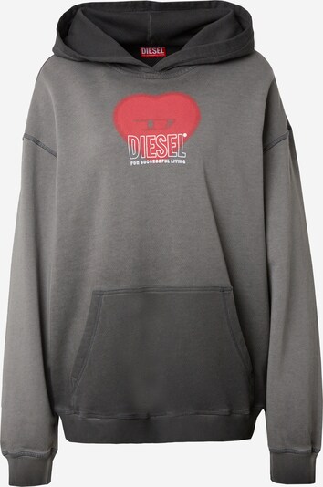 DIESEL Sudadera en gris oscuro / rojo / negro / blanco, Vista del producto