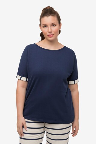 T-shirt Ulla Popken en bleu : devant