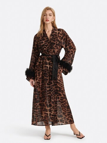 Vivi Idee Dressing Gown 'leopard' in Brown: front