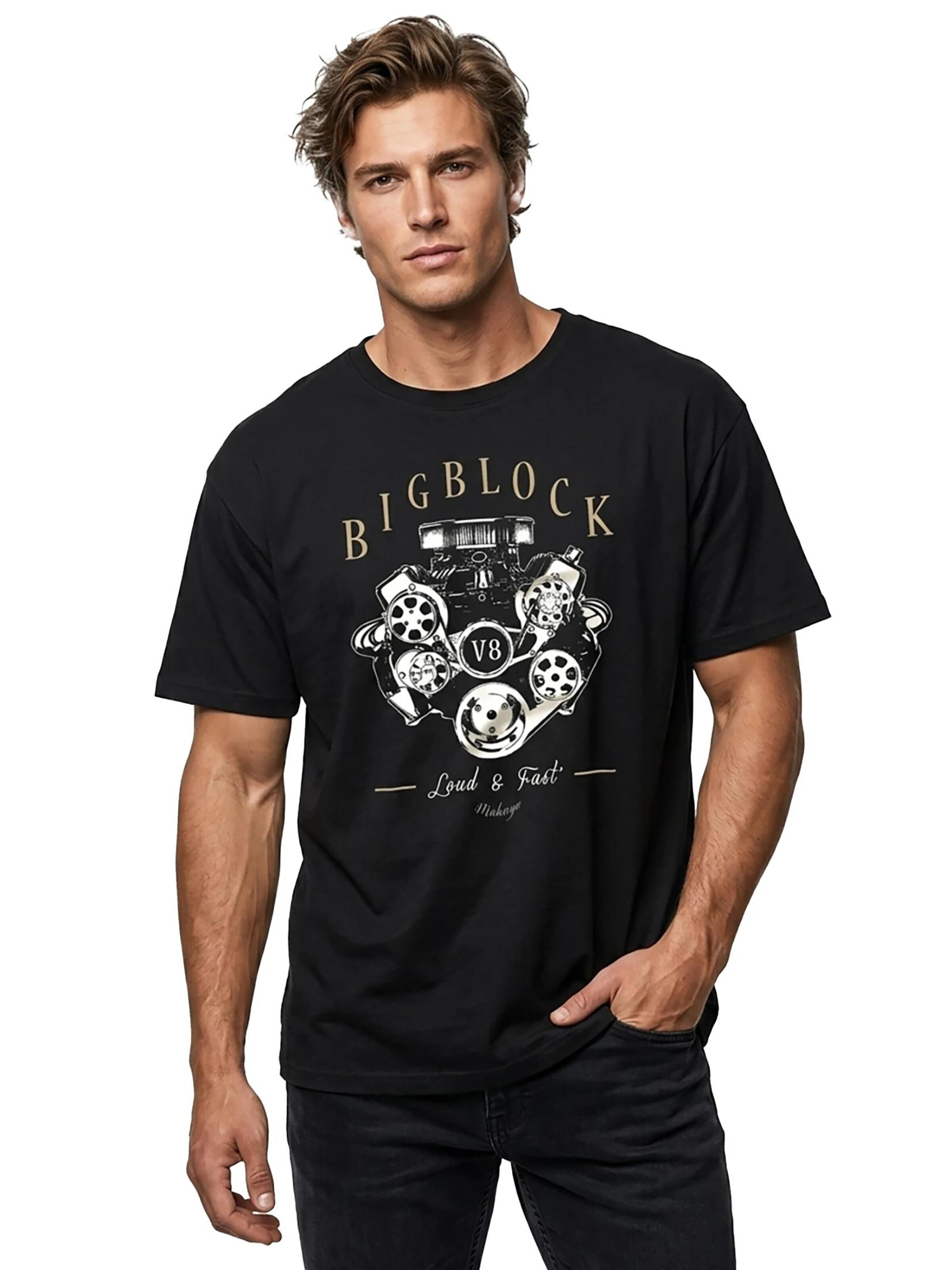 MAKAYA Shirt 'Big Block' in Black