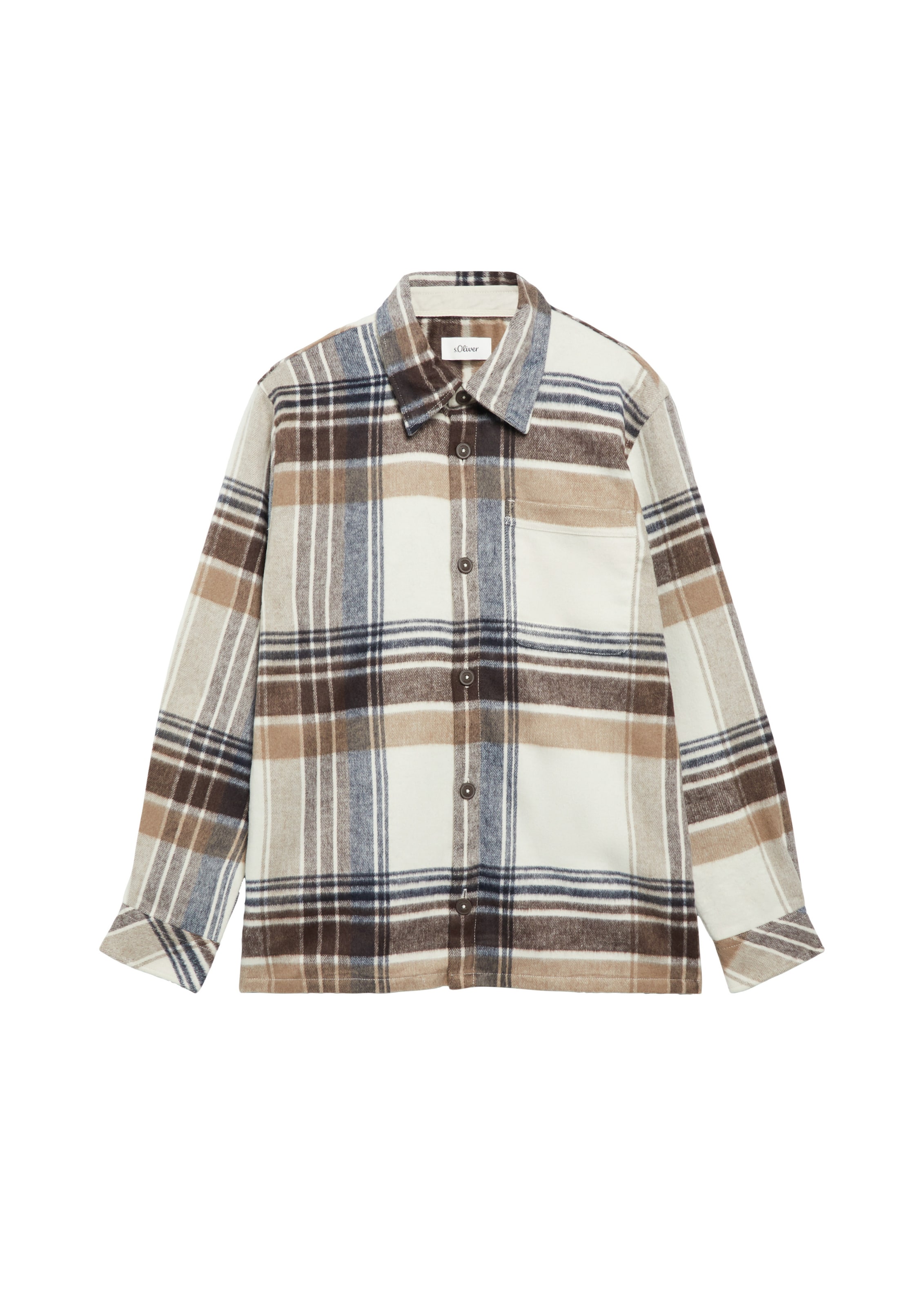 s.Oliver Regular Fit Hemd in Beige: Vorderseite