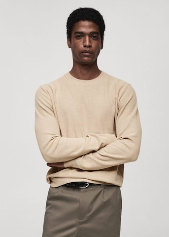 MANGO MAN Sweater 'Ten' in Beige: front