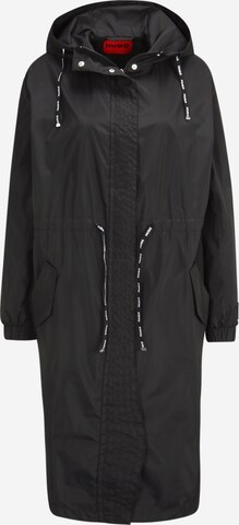HUGO Přechodný kabát – černá: přední strana