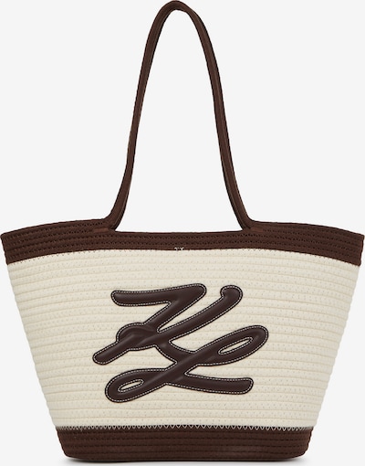 Karl Lagerfeld Rantakassi värissä norsunluu / tummanruskea, Tuotenäkymä