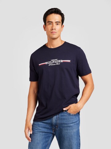 TOMMY HILFIGER Tričko – modrá: přední strana