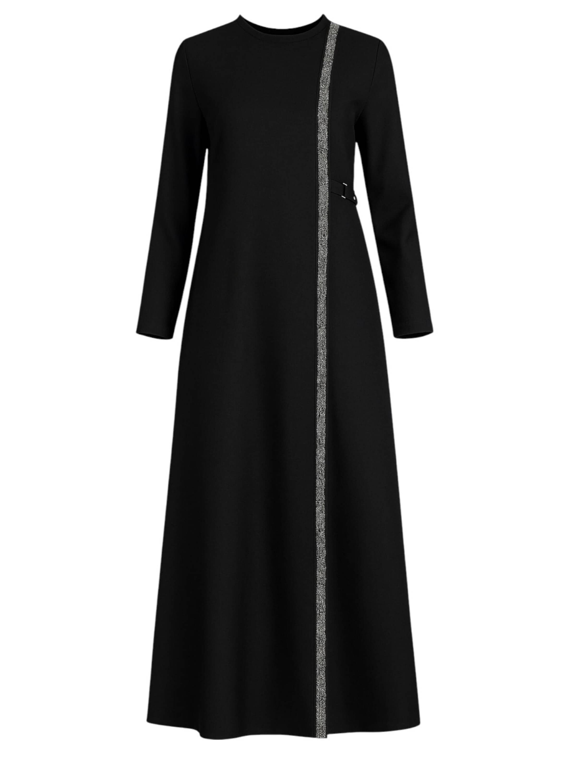 fashionshowcase Kleid 'Leila-Ferace'‌‌‌ in Schwarz: Vorderseite
