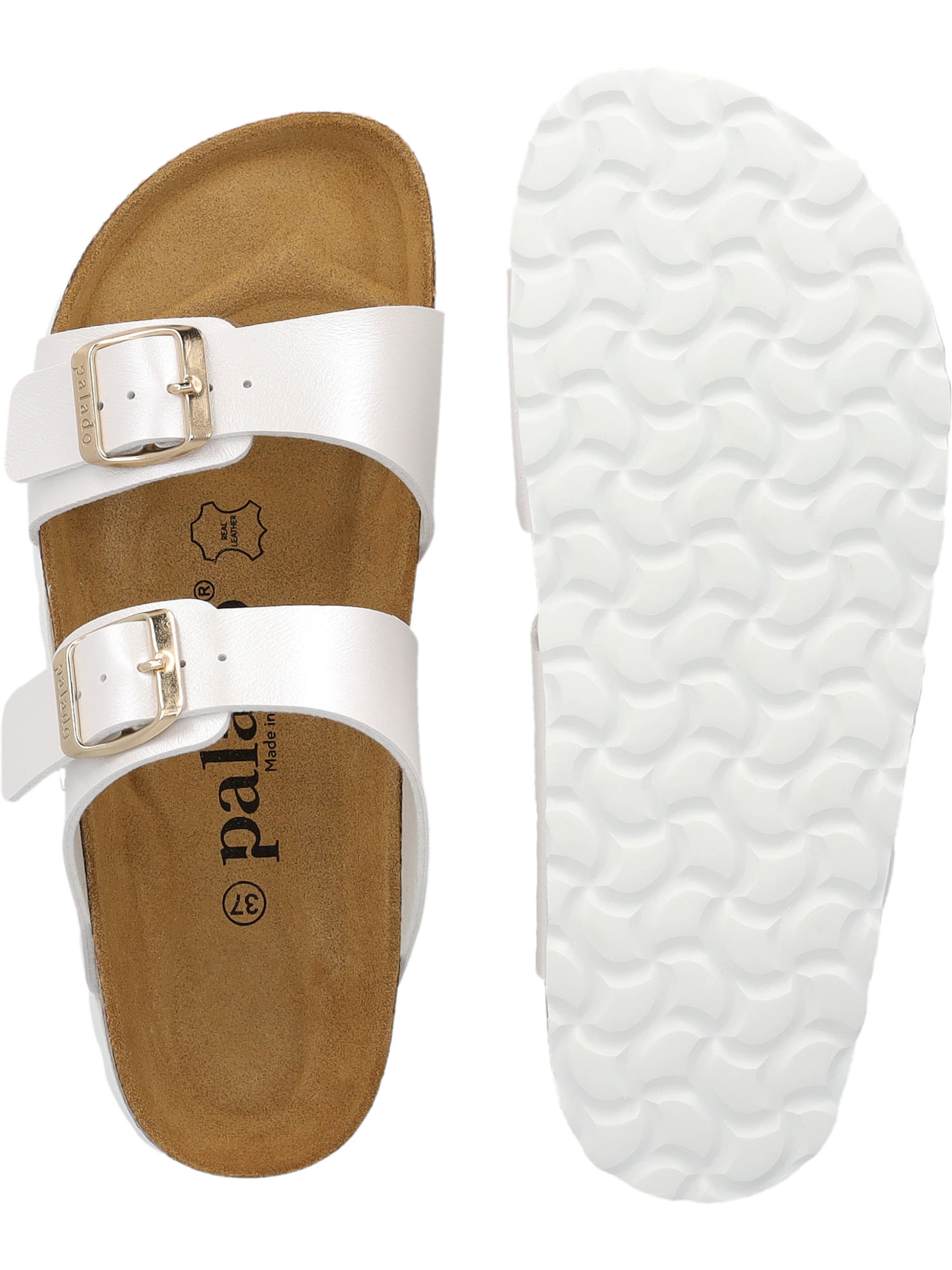 Palado - Zapatos abiertos 'Palado Samos Metallic' en blanco
