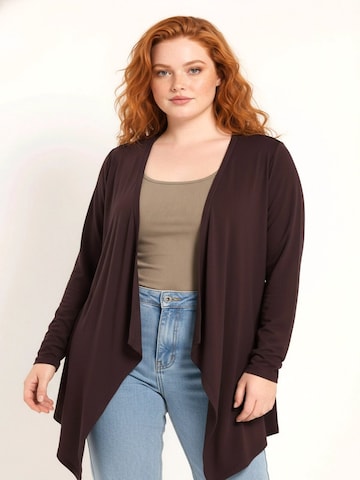 Shape Of You Knit Cardigan in Brown: front