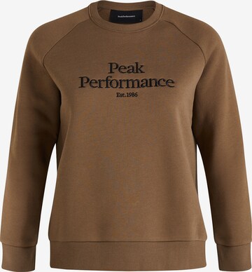 PEAK PERFORMANCE Sweatshirt Pullover  'Crew' in Braun: predná strana