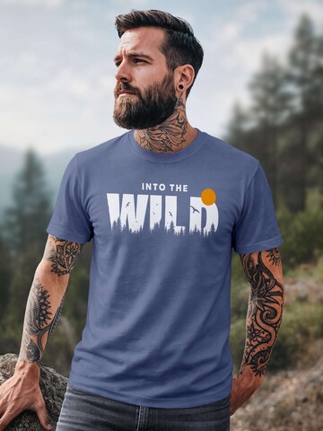 Neverless Shirt 'Into the Wild' in Blue