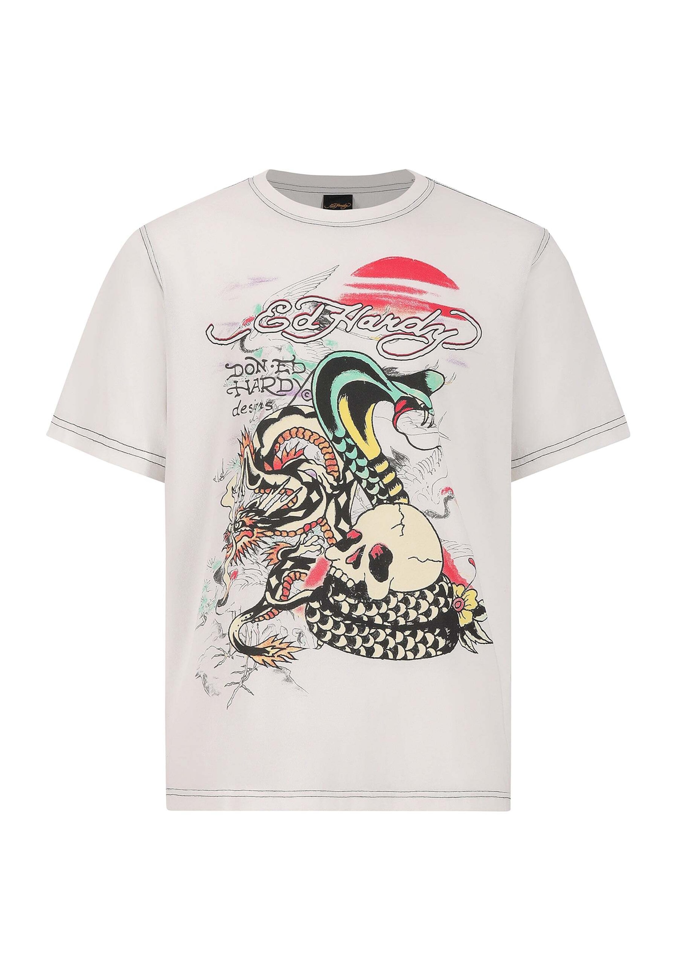 T-Shirt Ed Hardy en blanc : devant