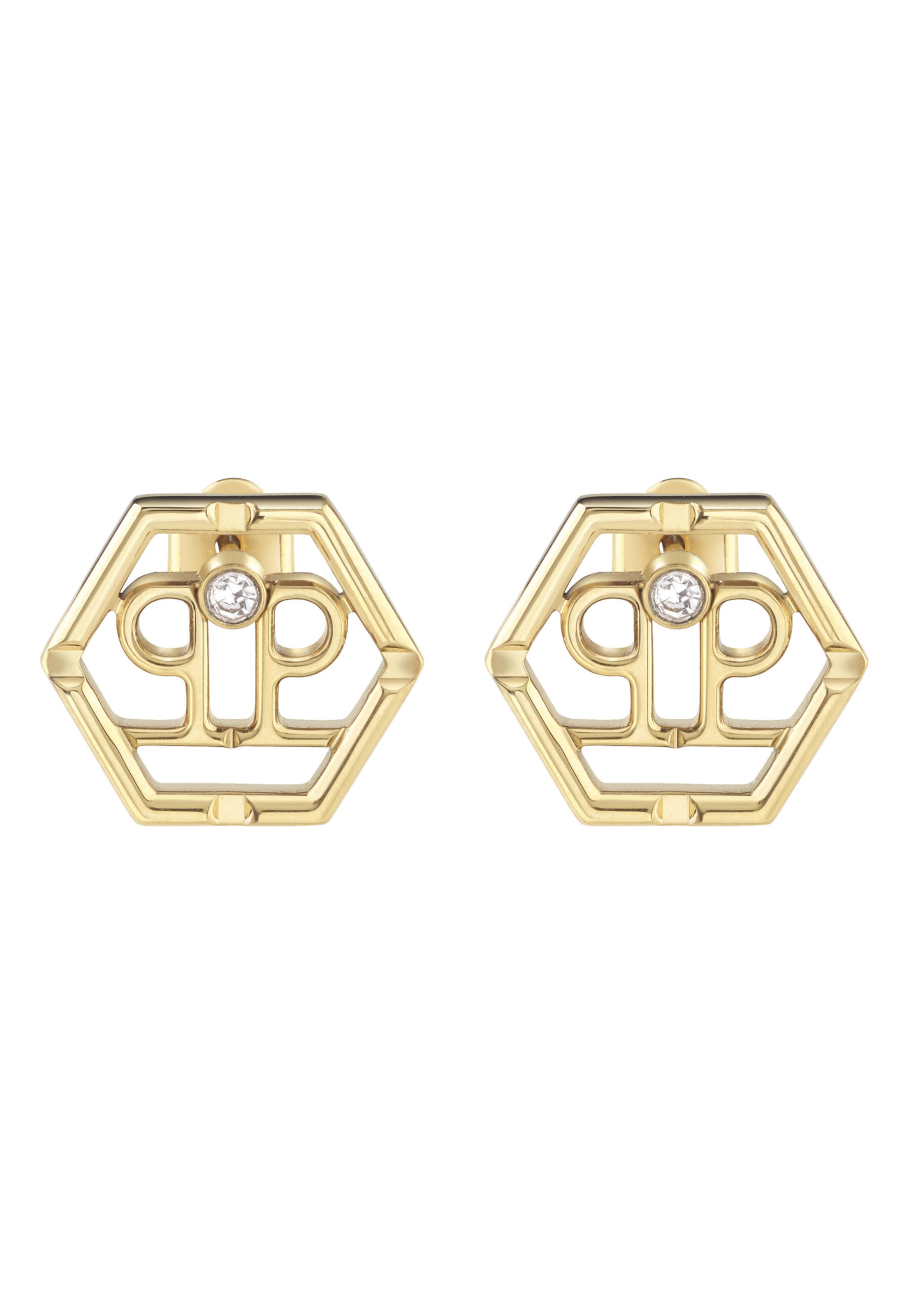 Boucles d'oreilles 'HEXAGON' Philipp Plein Jewellery en or : devant