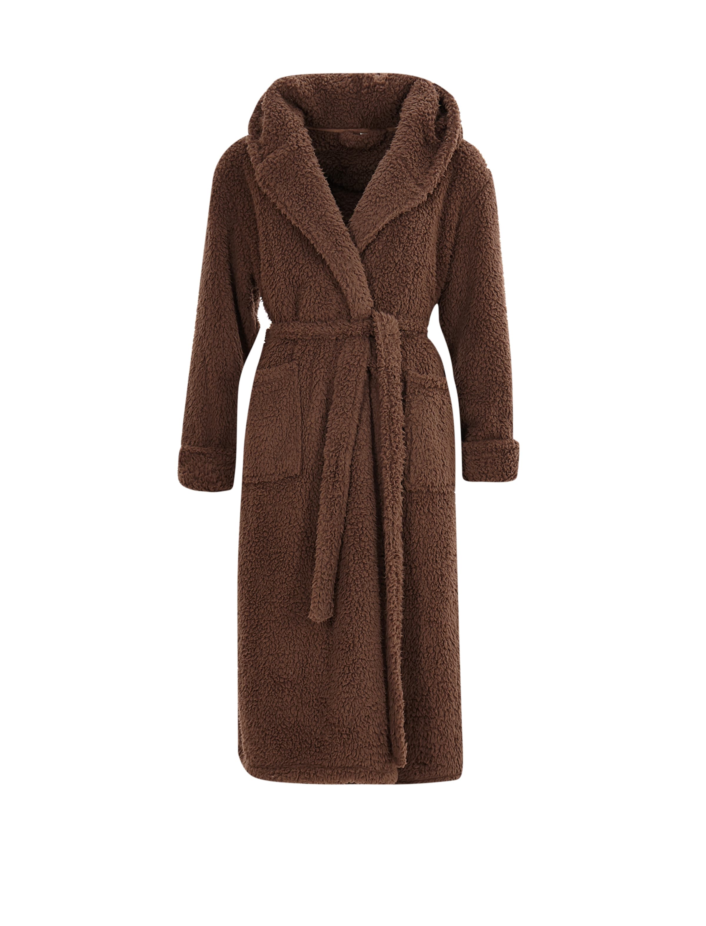 Loungeable Long Bathrobe in Brown: front