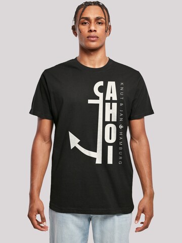 F4NT4STIC T-Shirt 'Ahoi Anker Crop Knut & Jan Hamburg' in Schwarz: Vorderseite