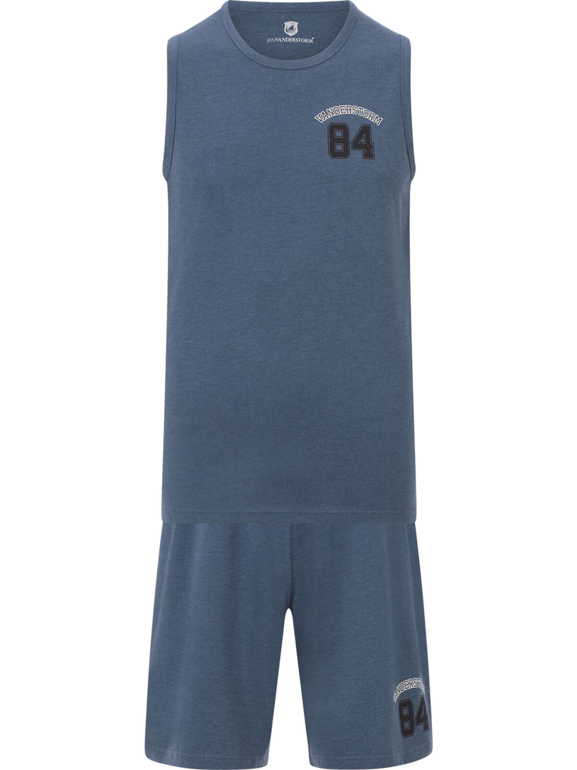 Jan Vanderstorm Pyjama 'Landogar' in Blau: Vorderseite