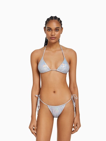 Bershka Triangle Bikini Top in Grey: front
