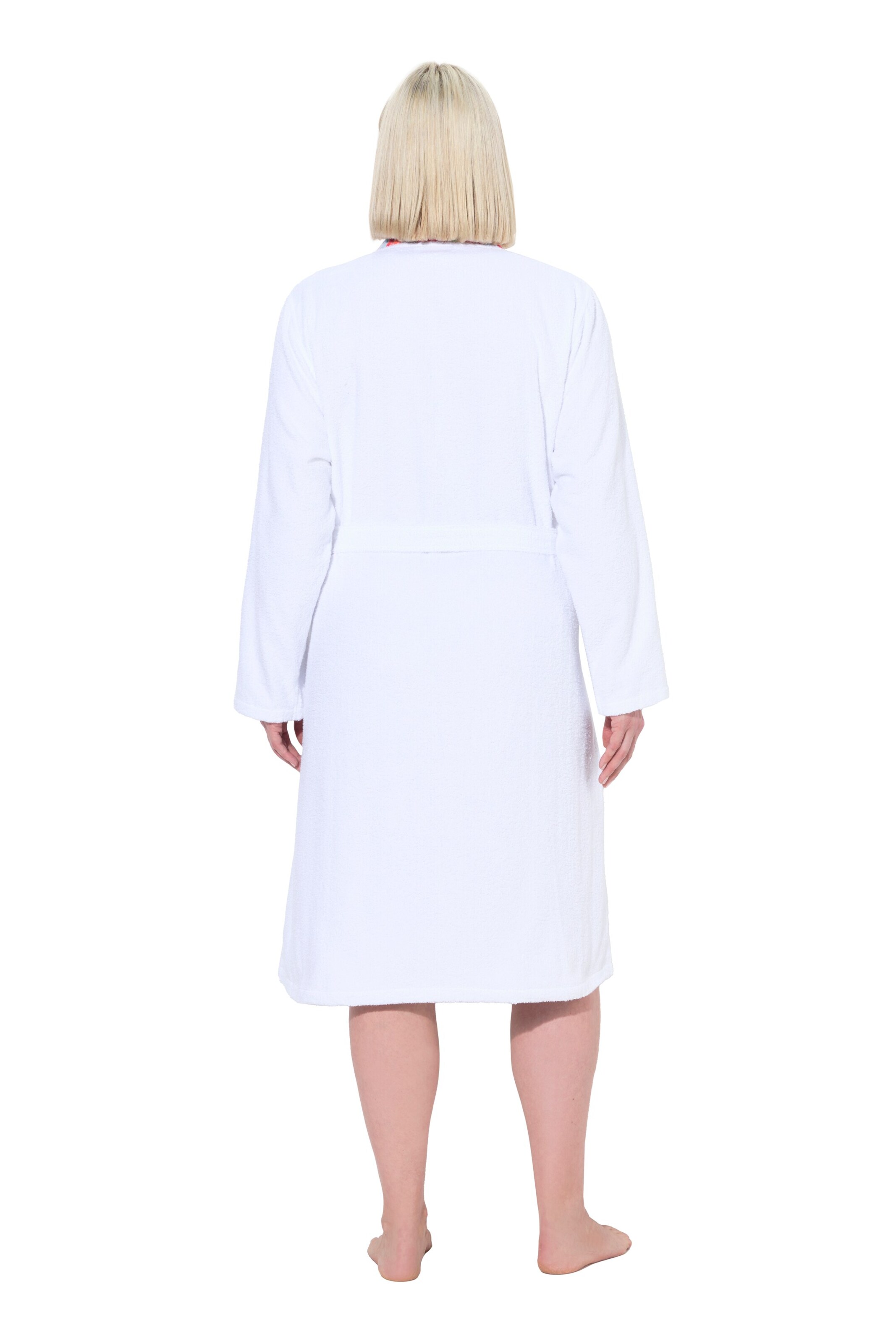 Ulla Popken Bademantel kurz in Weiß