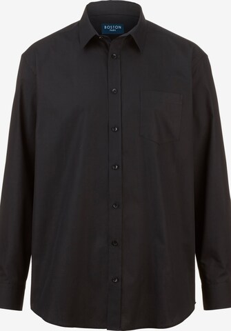 Boston Park Button Up Shirt in Black: front