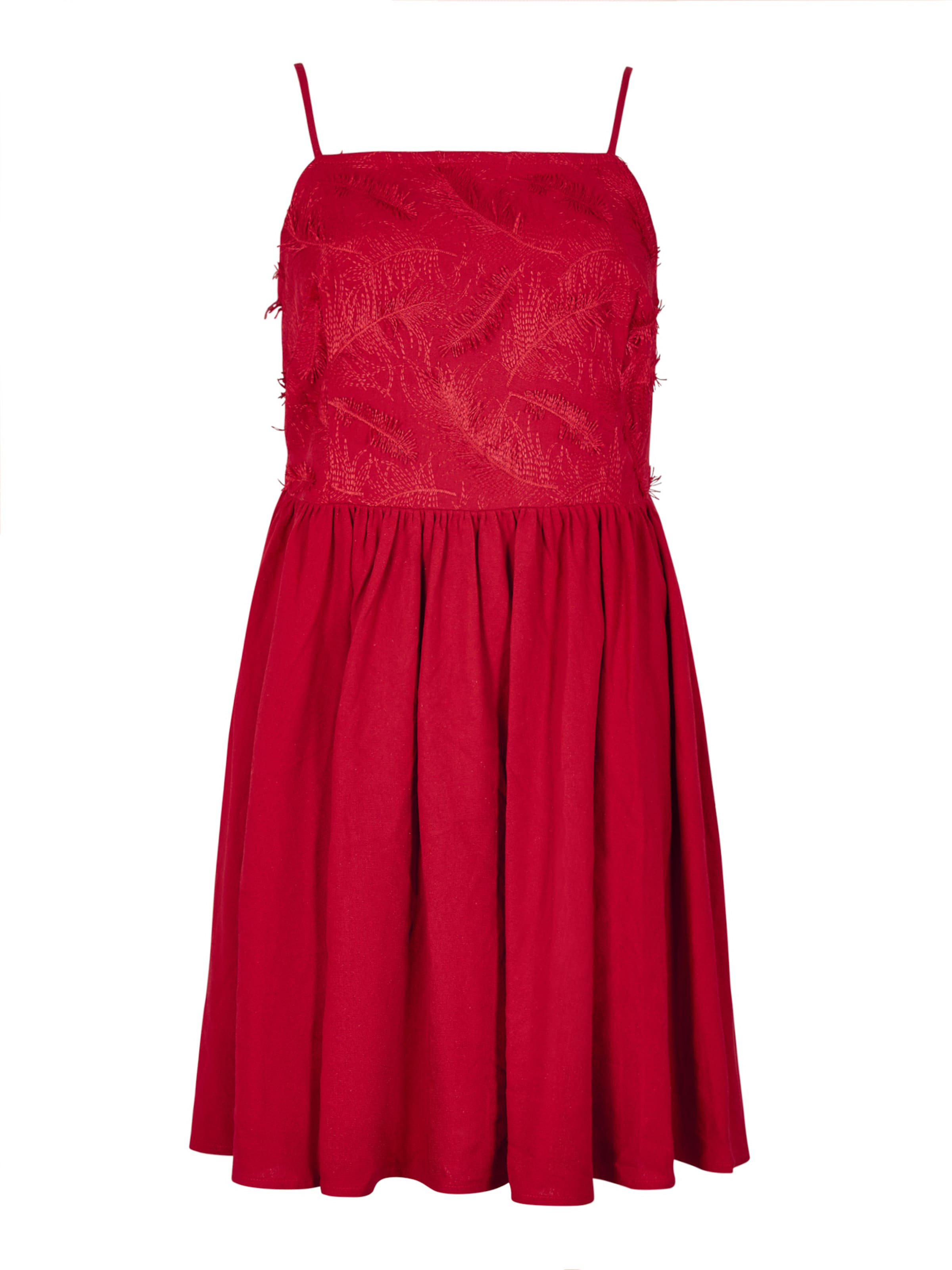 Apricot Eyelash Embroidered Cami Mini Dress in Rot: Vorderseite