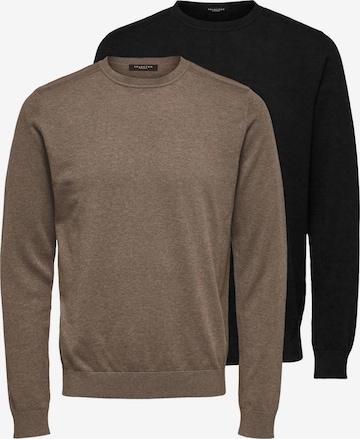 SELECTED Sweater 'Berg' in Brown: front
