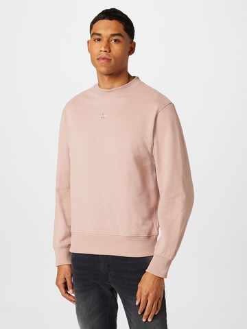 Sweat-shirt Calvin Klein Jeans en rose : devant