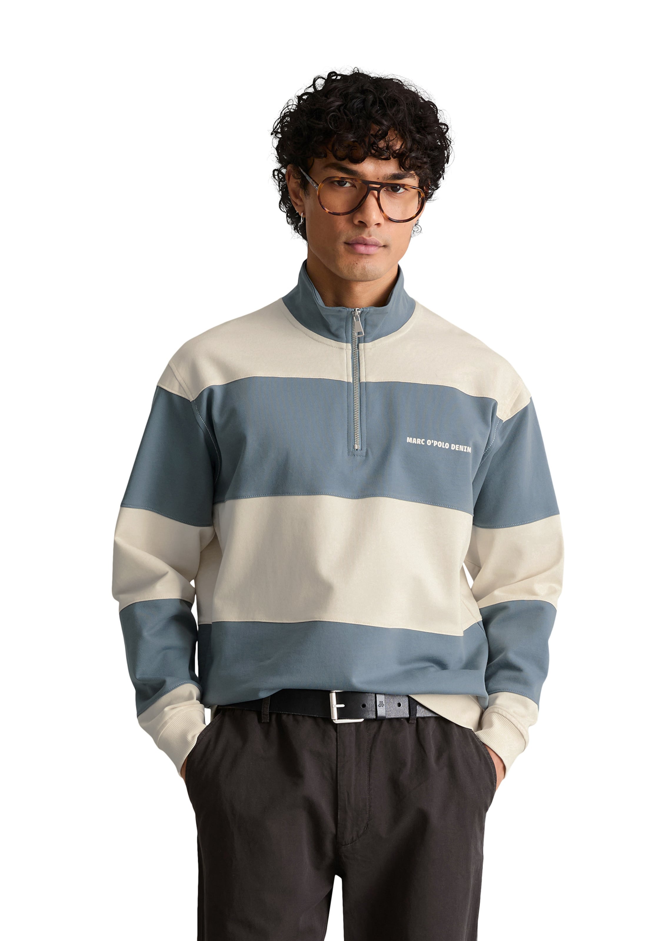 Marc O'Polo DENIM Sweatshirt in Blauw: voorkant