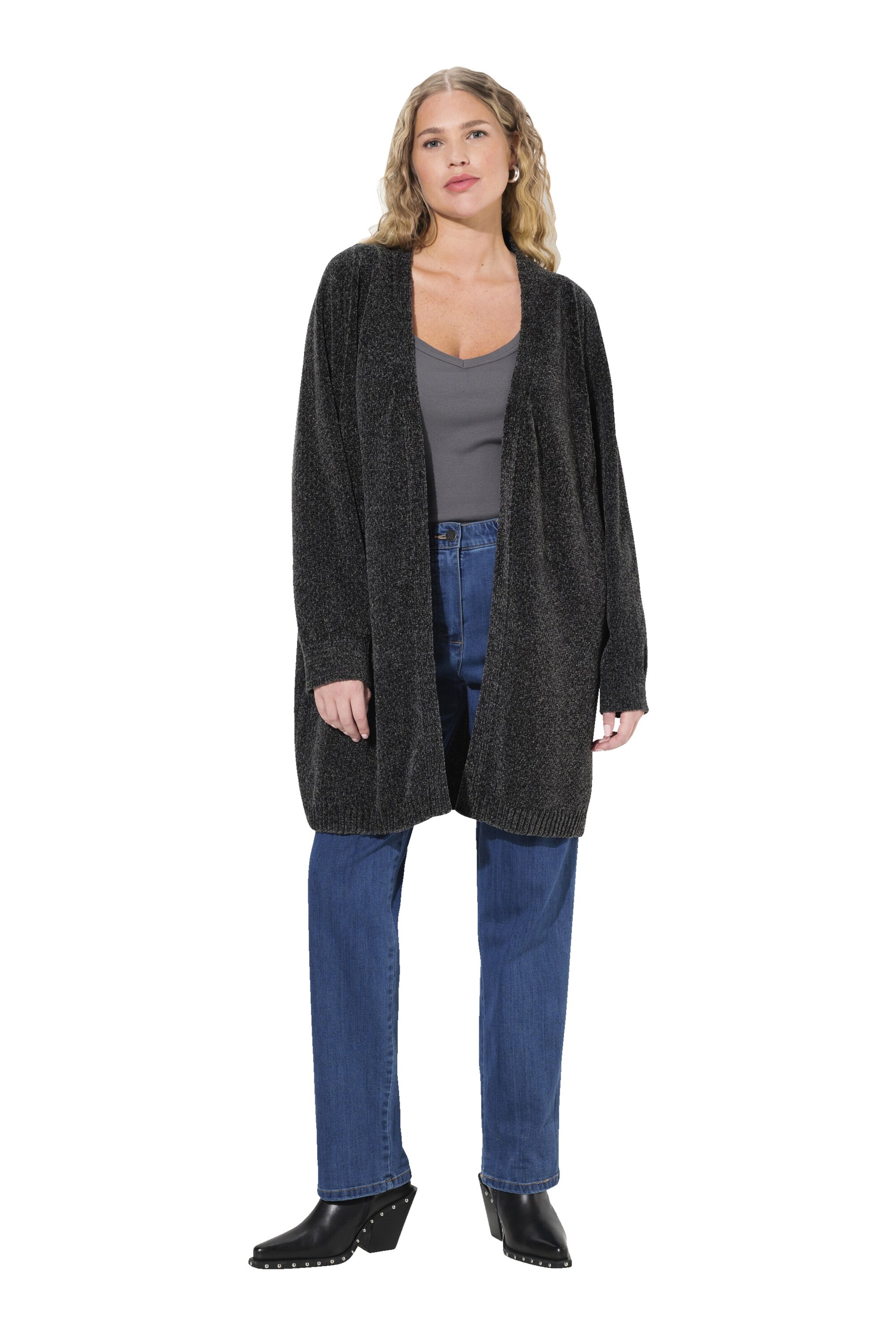 Ulla Popken Gebreid vest in Grijs