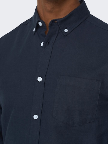 Only & Sons - Slim Fit Camisa 'Alvaro' em azul