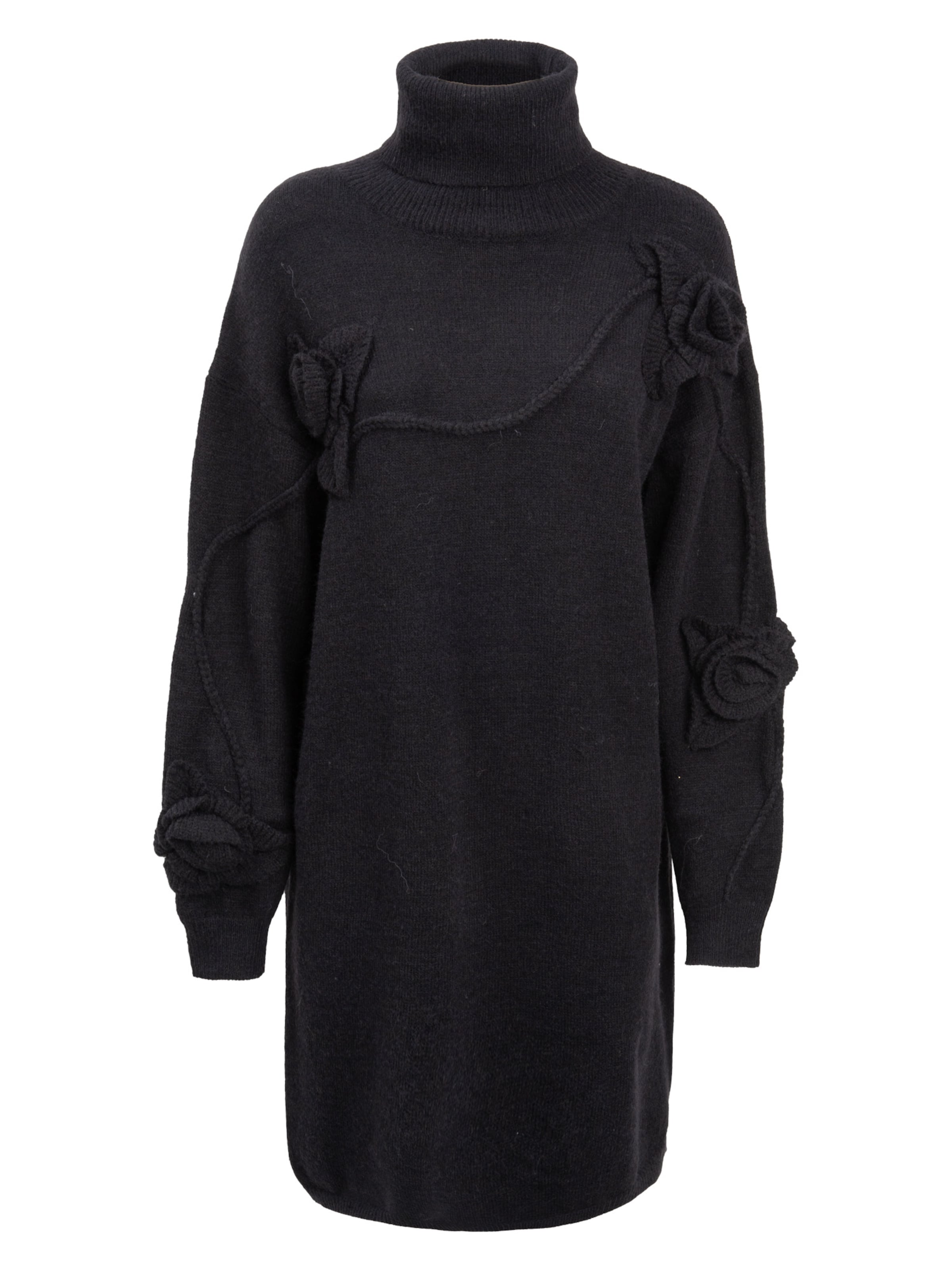 Robes en maille Influencer en noir : devant