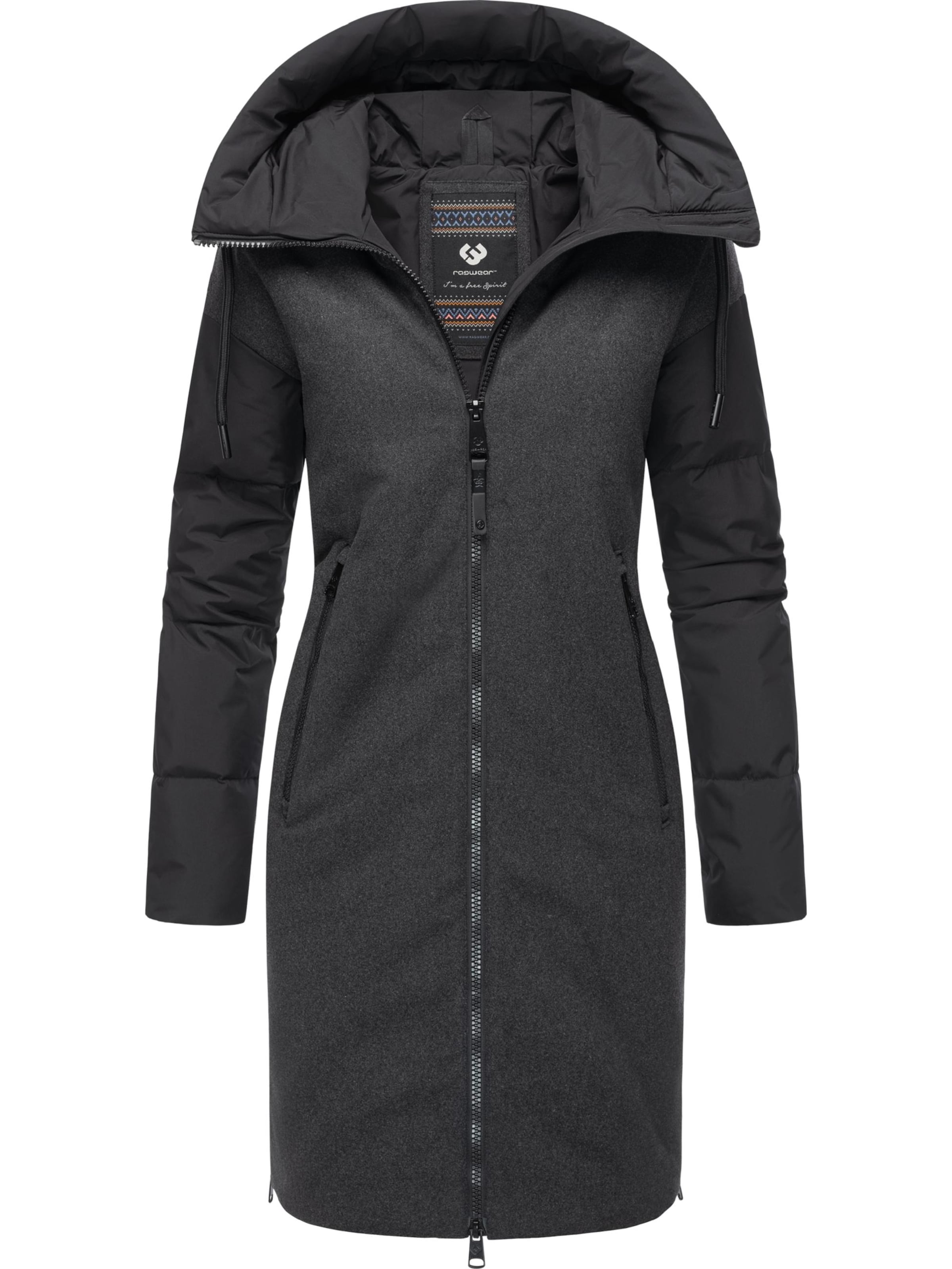 Ragwear Зимнее пальто 'Jumana' в Черный: спереди