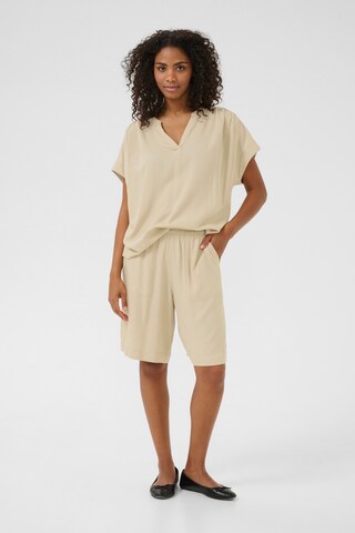 Kaffe - Pierna ancha Pantalón 'Milia' en gris