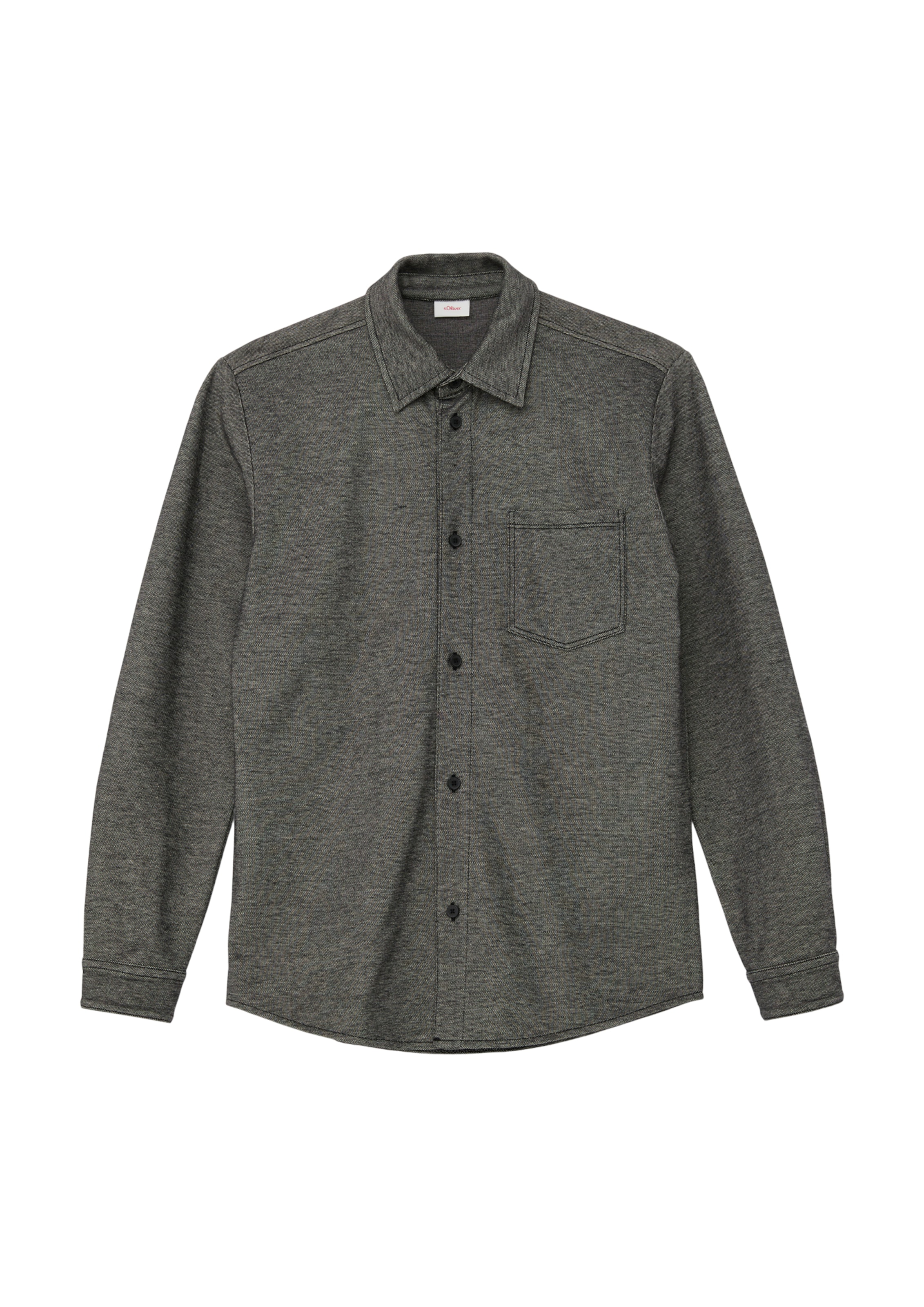s.Oliver Slim Fit Hemd in Grau: Vorderseite