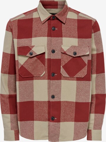 Only & Sons Button Up Shirt 'Milo' in Red: front