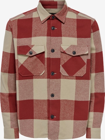 Only & Sons Button Up Shirt 'MILO' in Red: front