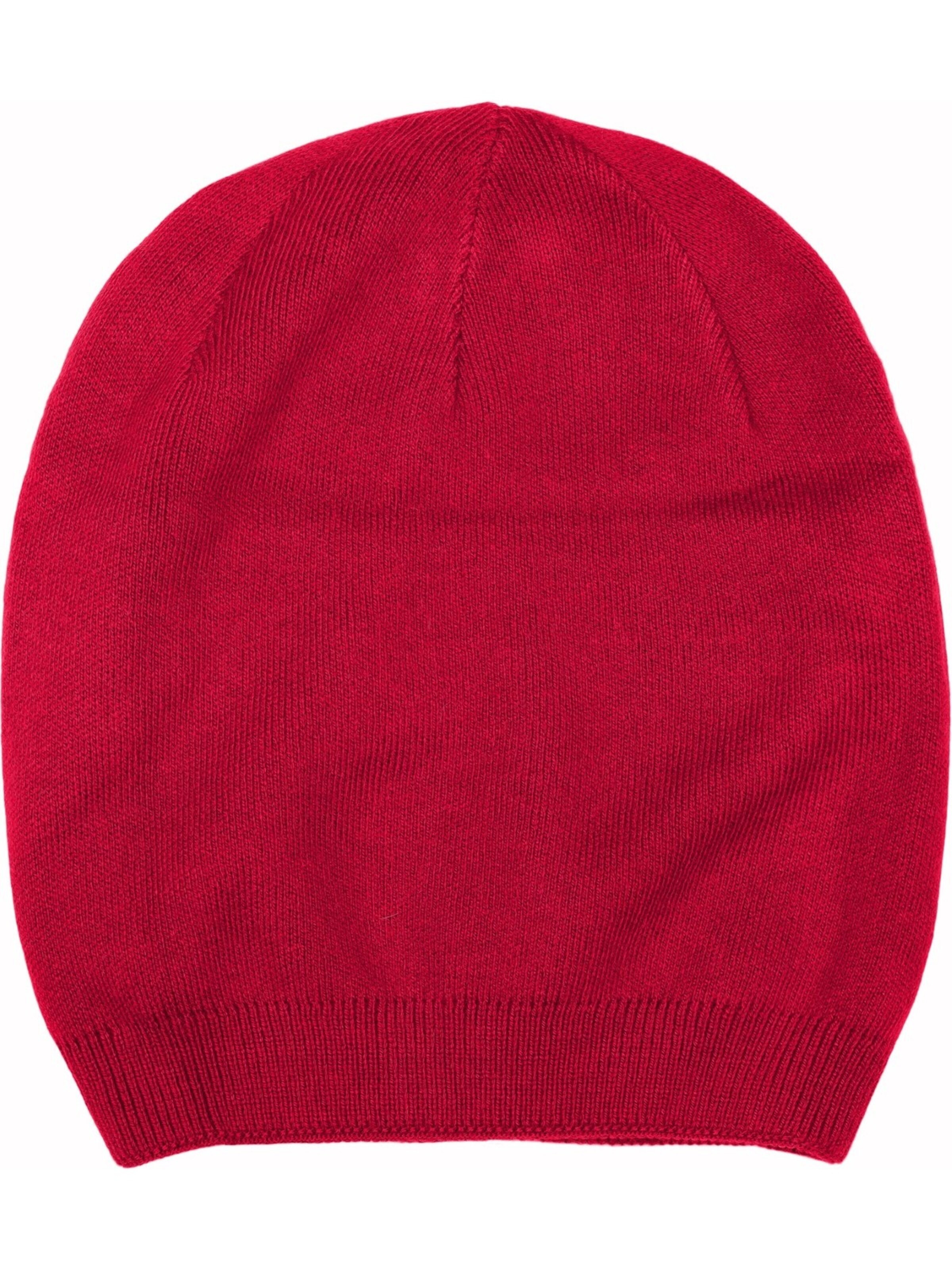 styleBREAKER Beanie 'Zweilagige Feinstrick Beanie Mütze Rippbündchen' in 56-58 in Red, Item view