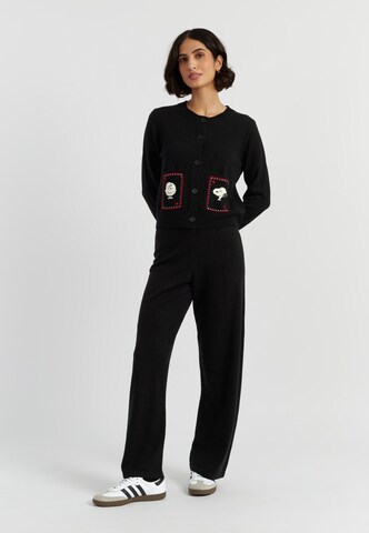 Chinti & Parker Gebreid vest 'Snoopy & Charlie Brown' in Zwart