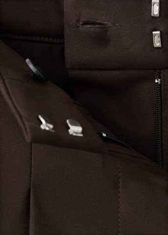 MANGO Wide leg Pleat-Front Pants 'Julia' in Brown