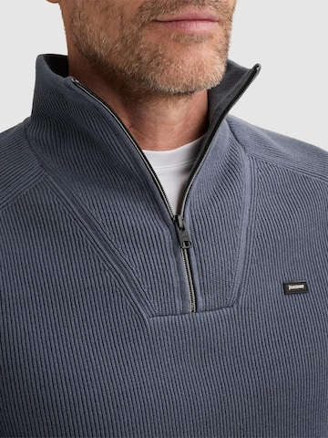 Pullover 'Pullover with half-zip and allover rib texture' di VANGUARD in blu