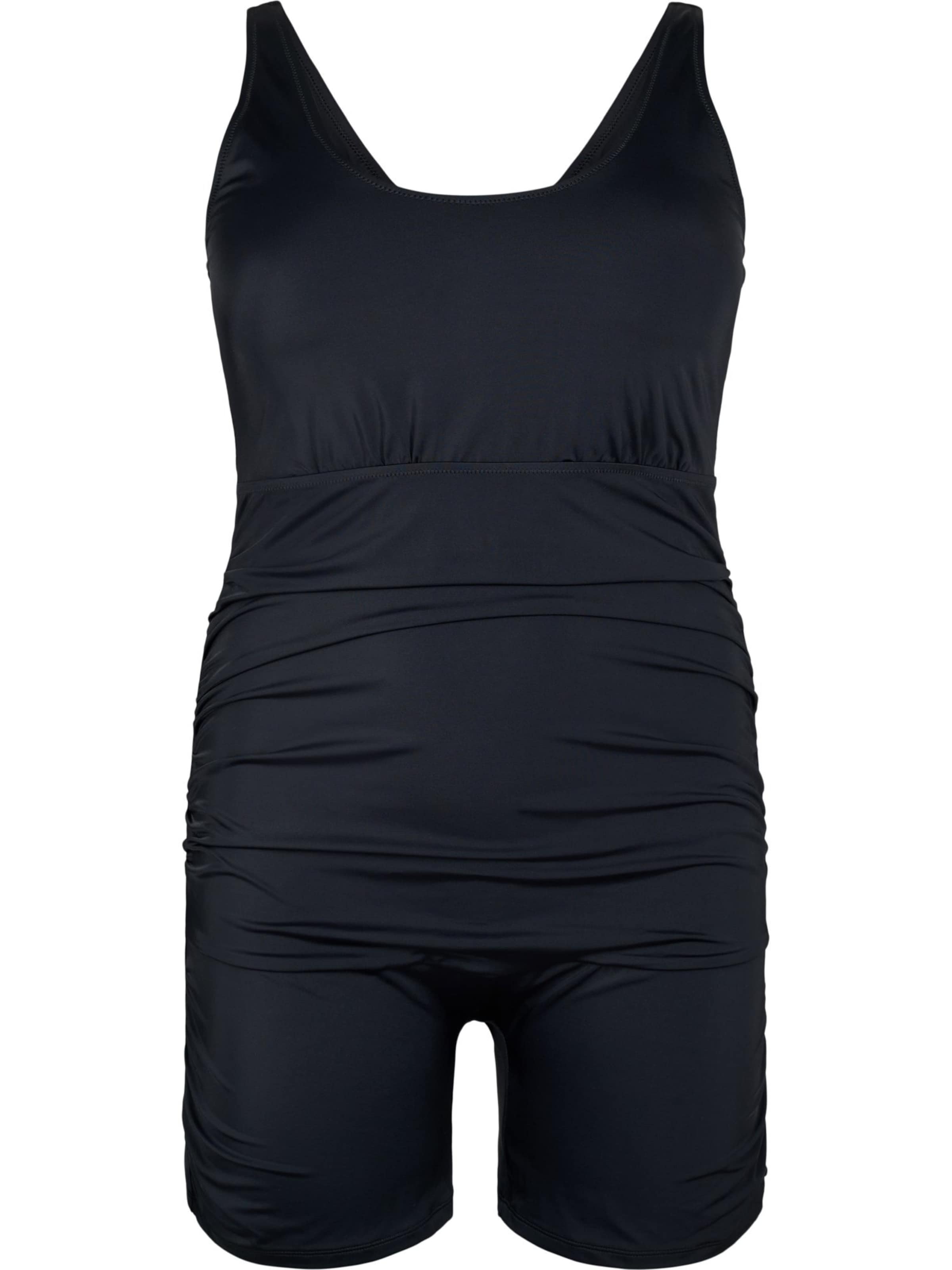 Swim by ZizziBustier Jednodijelni kupaći kostim - crna boja: prednji dio