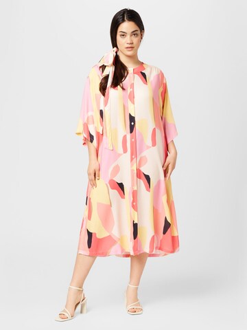 Fransa Curve Shirt Dress in Mixed colors