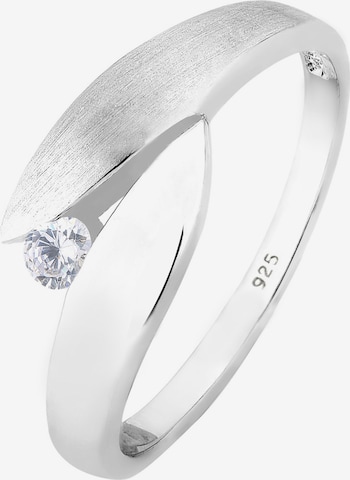 ELLI Ring 'Solitär' in Silber: Vorderseite