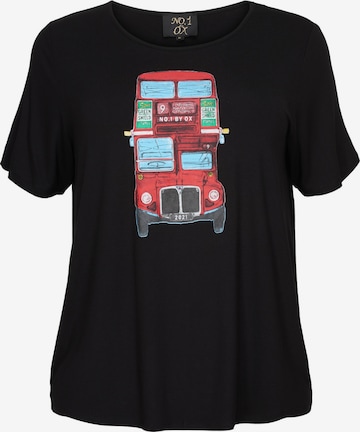 NO.1 by OX T-Shirt 'London' in Zwart: voorkant