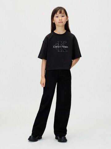 Calvin Klein JeansWide Leg/ Široke nogavice Traperice - crna boja