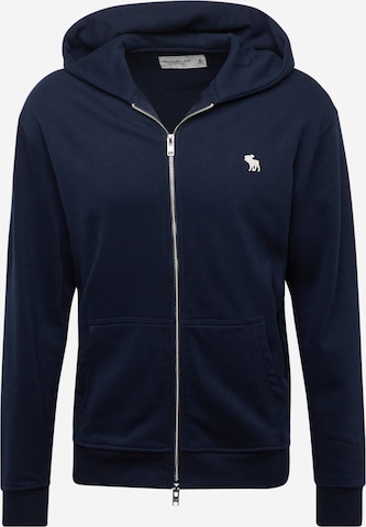 Abercrombie & Fitch Zip-Up Hoodie in Blue: front