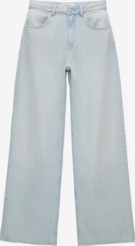 Pull&Bear Wide leg Jeans in Blauw: voorkant