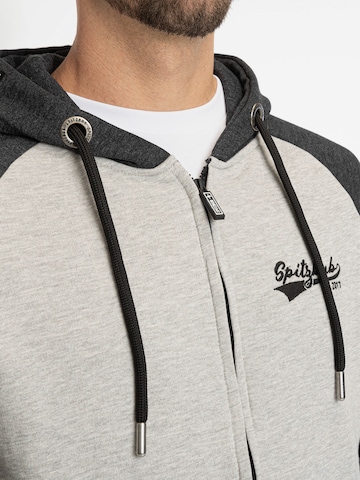 SPITZBUB Zip-Up Hoodie 'Lucas' in Grey