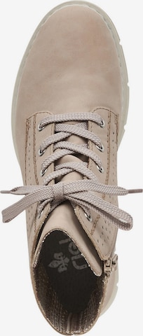 Rieker Lace-Up Ankle Boots in Beige