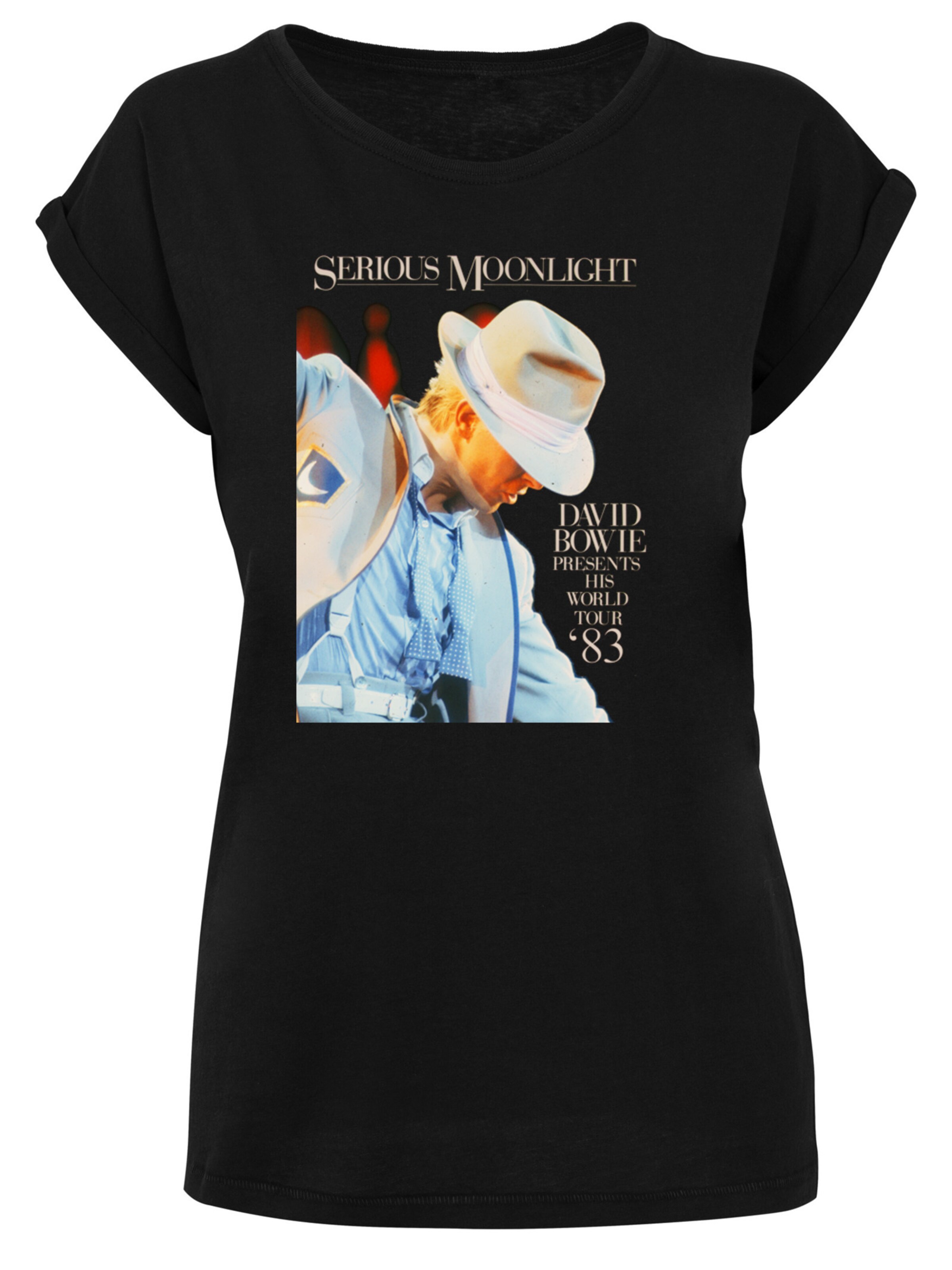 F4NT4STIC Shirt 'David Bowie' in Zwart: voorkant