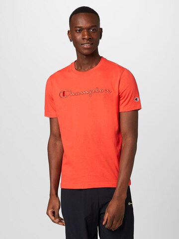 Champion Authentic Athletic Apparel Shirt in Oranje: voorkant